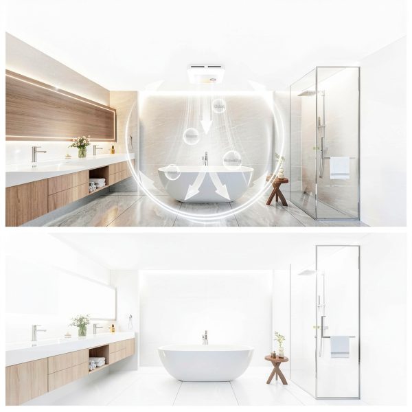 Bathroom Exhaust Fan with Bluetooth Speaker, 230 CFM 1.0 Sone Bathroom Exhaust Fan with Light, 3 Dynamic Light, 7 LED Color, 3 Color Temperatures, Nightlight,Remote, Easy Install (White)-4