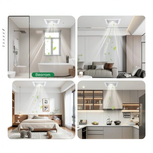 1-Piece (9"x9"Inches) Bathroom Exhaust Fan Cover with Spring, Square Ceiling or Wall Mounted Exhaust Fan, Ceiling Fan, Grille, Air Diffuser, Diverter Ventilation Hood, Replacement Accessories-6