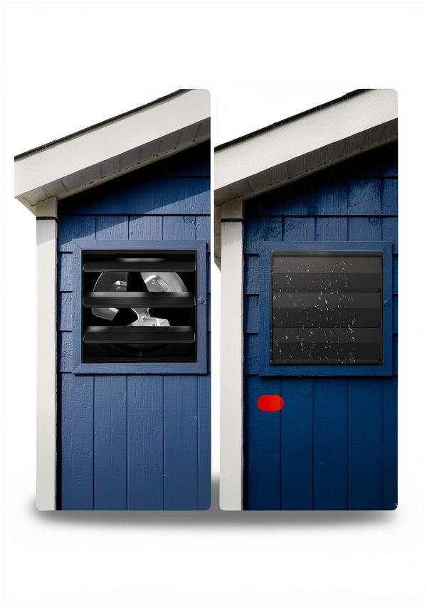 VEVOR 12 Inch Shutter Exhaust Fan with Smart Temperature Control, Wall-4